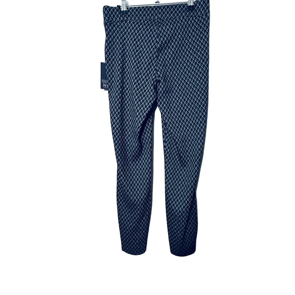 NYDJ Charcoal Diamond Printed Tummy Control Pull-On High Rise Pants Size 2 NWT - Picture 4 of 8